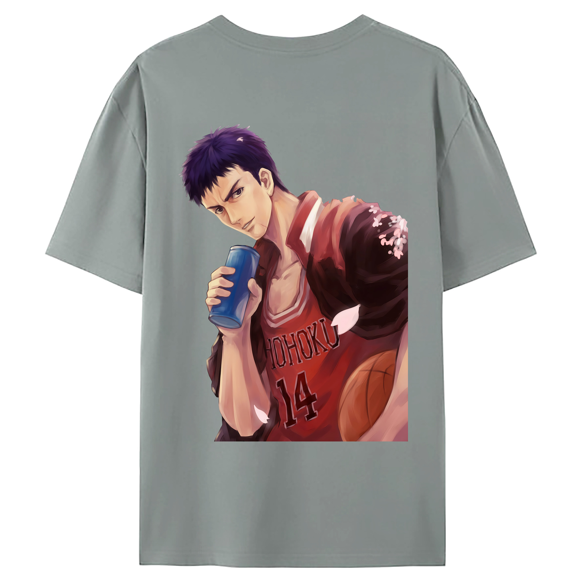 （画像用） SLAM DUNK／スラムダンク 綿100％ メンズ半袖Tシャツ（バックプリント） 通気性